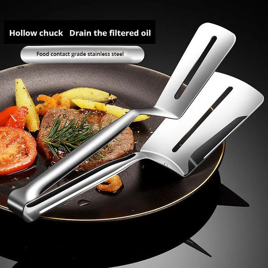 1pc Silvery 201 Stainless Steel Steak Clip Pancake Fried Fish Roast Meat Clip Barbecue Pliers Bread Clip Household Kitchen Tools