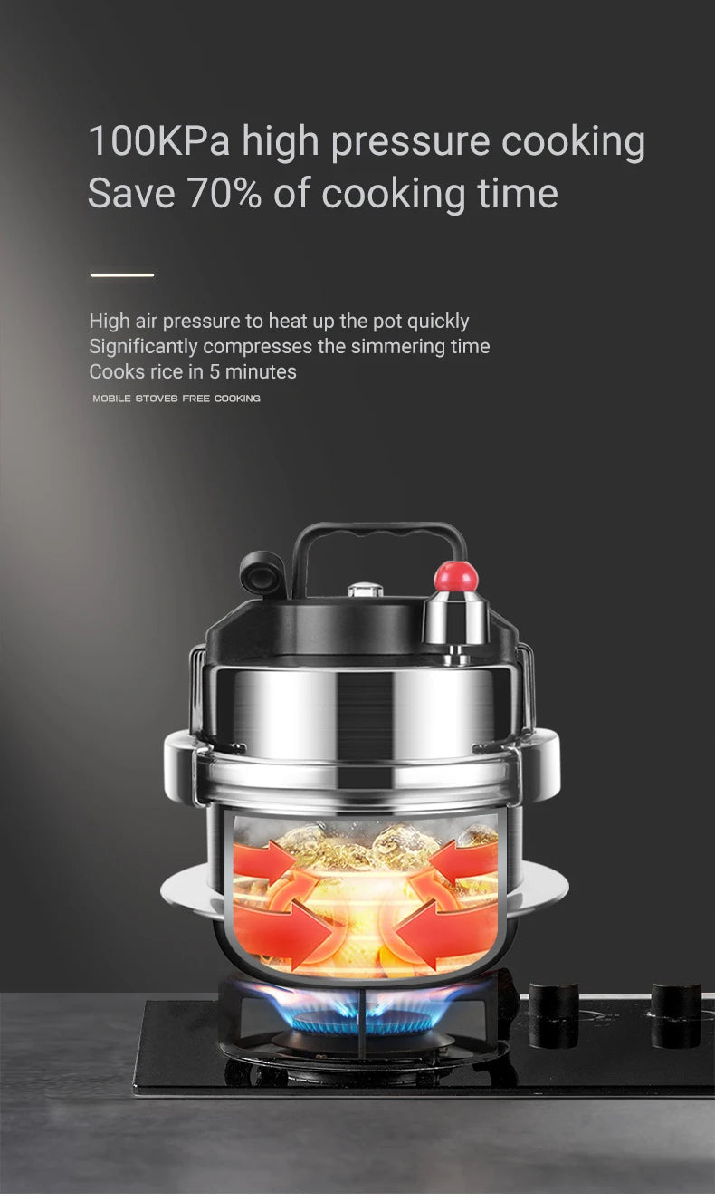 0.8-2L outdoor small pressure cooker camping 304 stainless steel portable kitchen rice cooker cooking tools pressure cooker