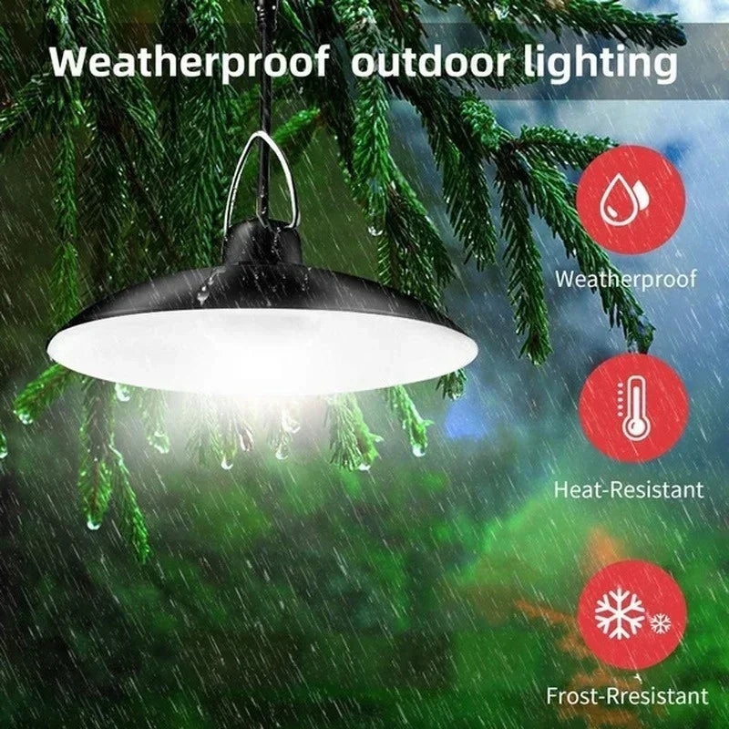 2/1 Head Solar Pendant Light Remote Outdoor Lamp Waterproof Power Garden Chandelier Indoor Garden Yard Shed Barn LED with Remote