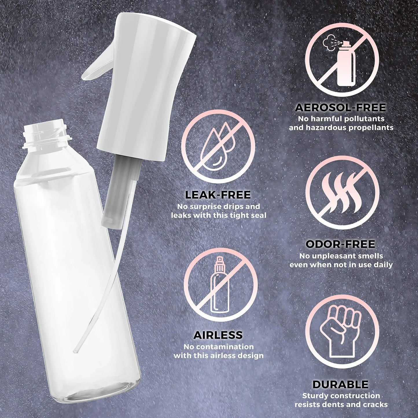 Continuous Spray Bottles Hairdressing Pressure Sprinkling Bottle Barber Beauty Salon Refillable Atomizer Container
