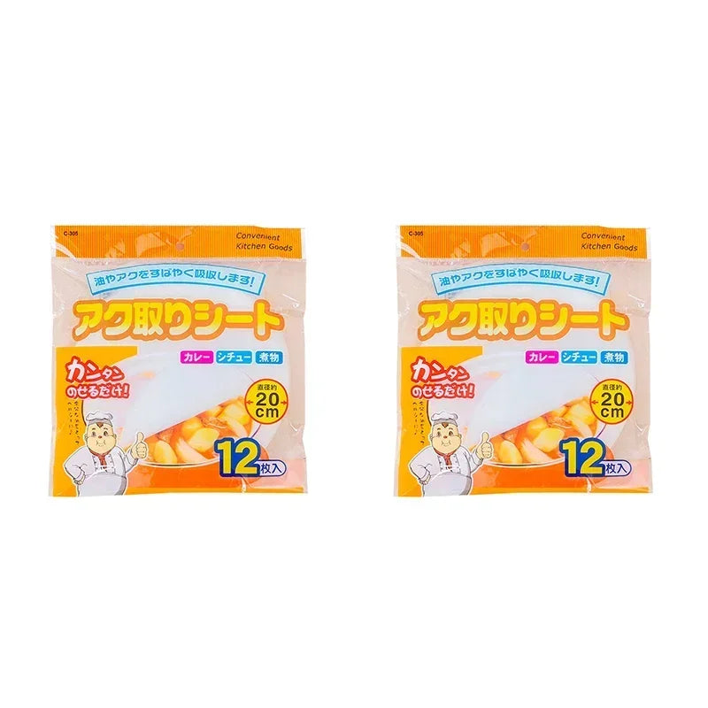 12/24/60pcs Disposable Soup Oil Absorbing Paper Food Soup Blotting Oil Health Filter Paper Food Grade Kitchen Gadgets Accessorie