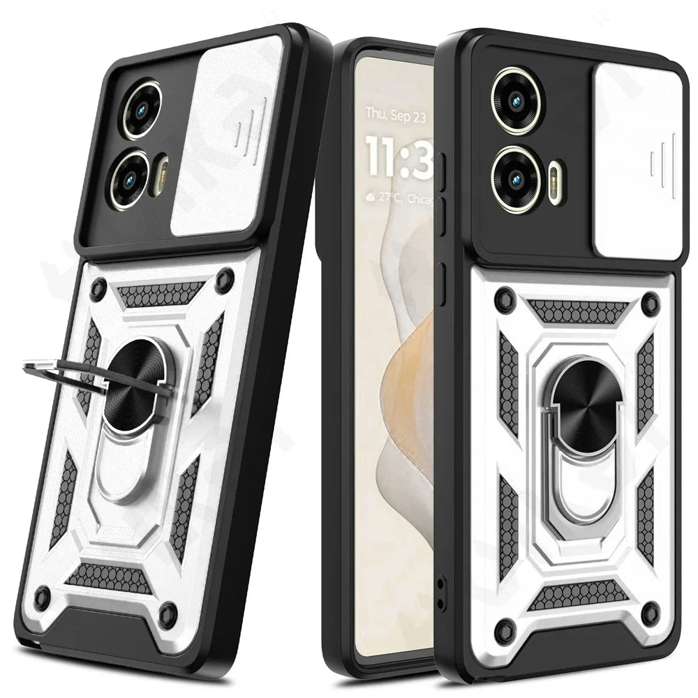 Case For Motorola Moto Edge 50 Pro Fusion 40 Neo G84 G54 4G Pro G34 G53 Camera Lens Cover Phone Case Ring Stand rotate Cover
