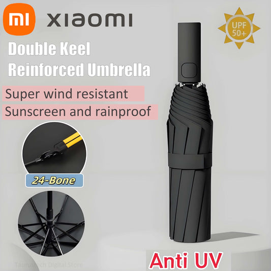 Xiaomi 24 Bone Fully Automatic Double Bone Folding Umbrella For Sun UV Protection Rain Resistance And Strong Wind Resistance