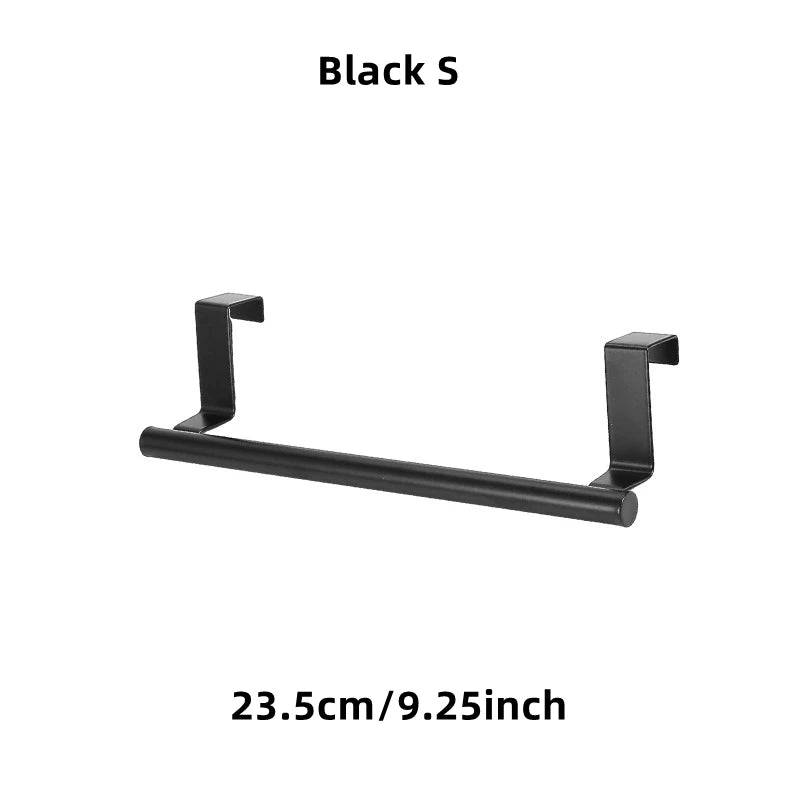 1/2Pcs Towel Rack Over Door Towel Bar Hanging Holder Stainless Steel Bathroom Kitchen Cabinet White Black Towel Rag Shelf Hanger