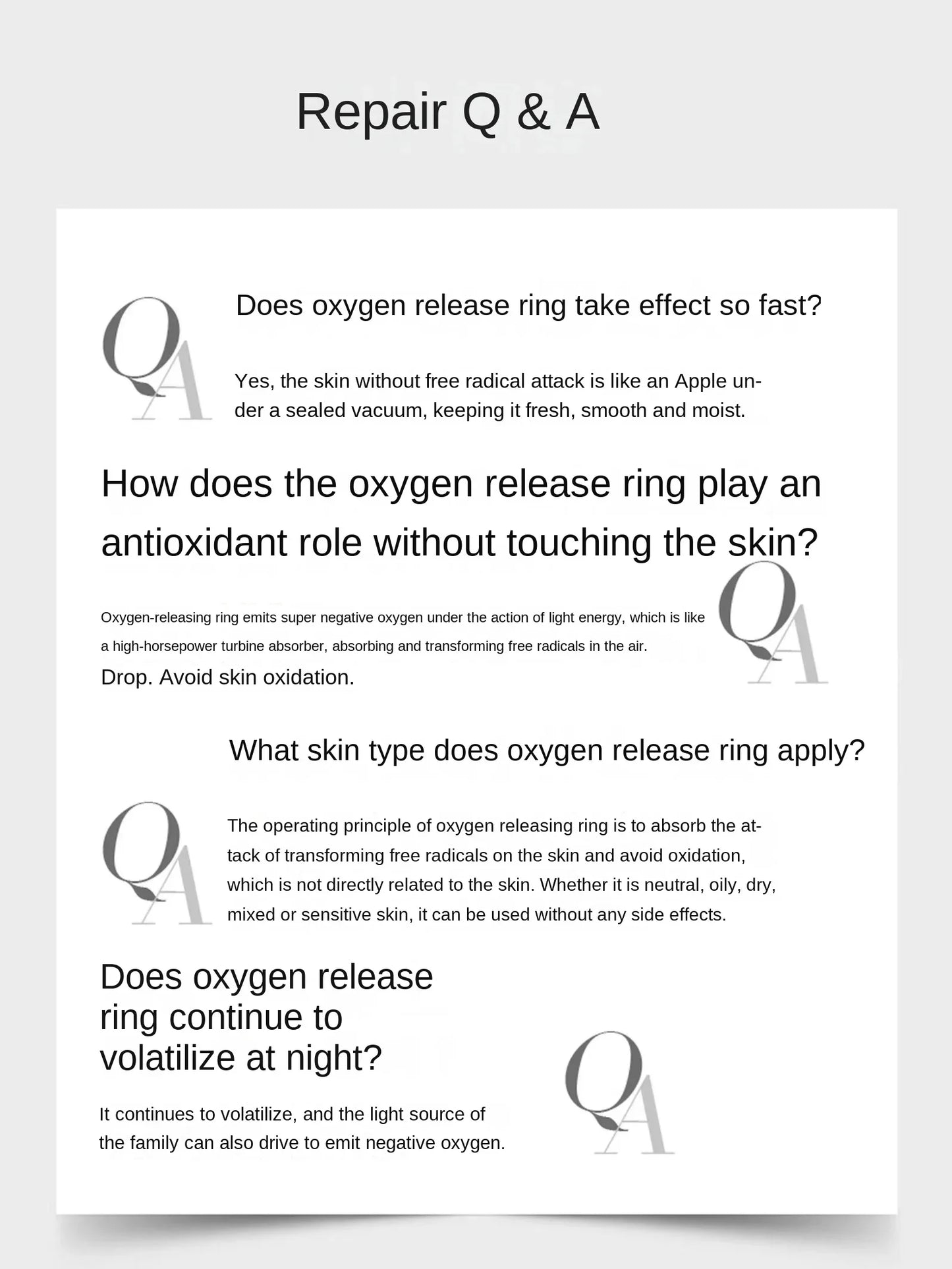 Free Shipping Oxygen Release Ring Shrink Pores Firm and Bright Lock Water Fading Wrinkle Smooth Elasticity Weaken Acne Oil