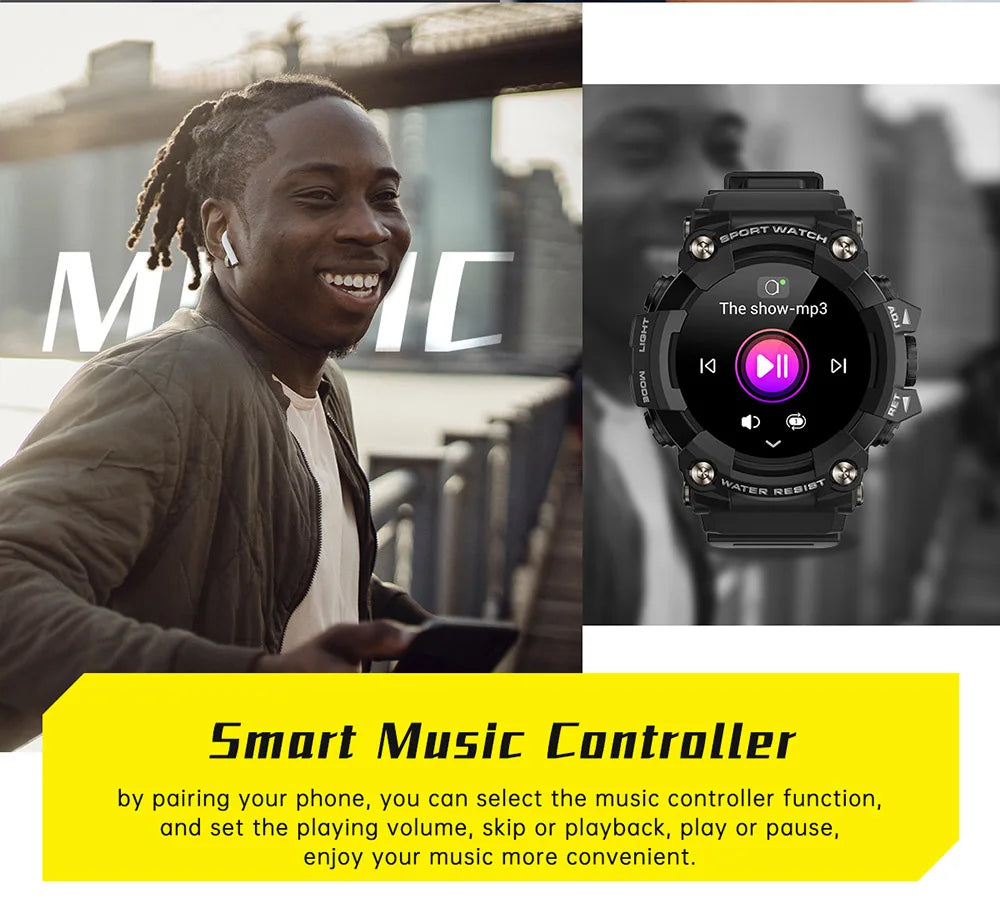 T6plus Compass Altitude Air Pressure Smart Watch  100+ Sport Mode Fitness Tracker Outdoor Military Smartwatch