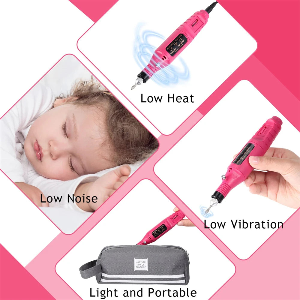 LULAA Strong Electric Nail Sander Nail Drill Machine Grinding Equipment Milling Cutter For Manicure Pedicure Polishing Tools