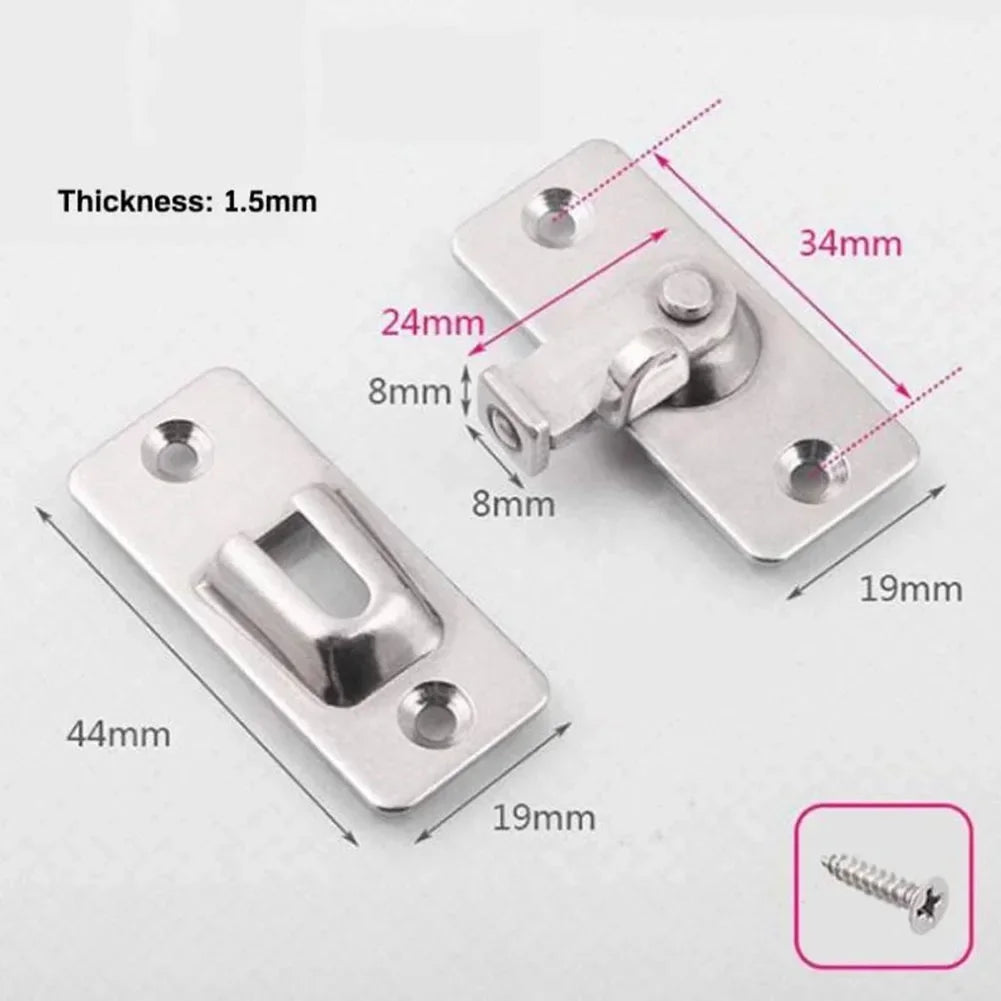 Door Lock Buckles 90 Degree Buckle Right Angle Hook Lock Bolts Stainless Steel For Sliding Door Casement Sheds Hardware