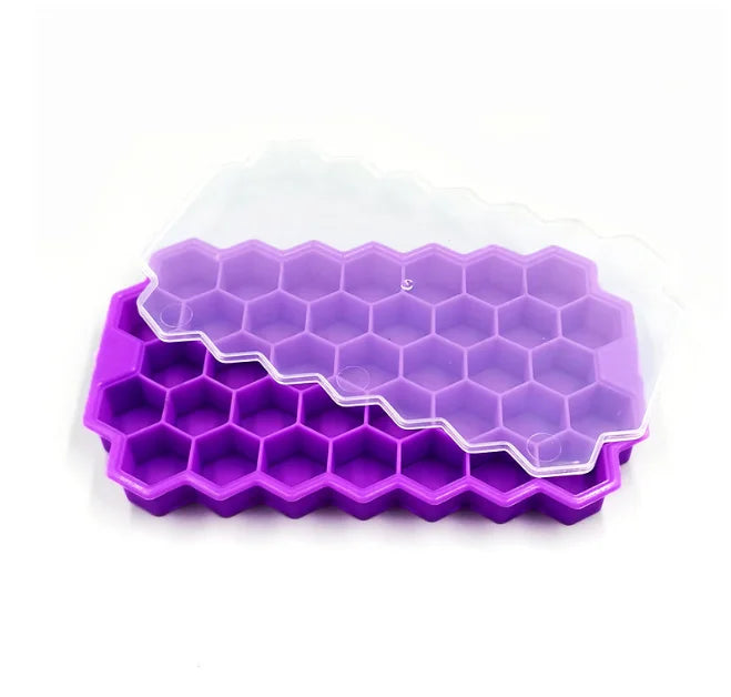 37 Cavity Silicone Ice Cube Mold with Lids Large-capacity Ice Trays Food Grade Ice Maker BPA Free Reusable Kitchen Gadgets