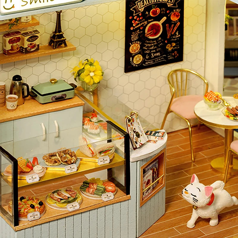 Wooden Miniature Doll House DIY Small House Kit 3D Puzzle Assemble Building Model Home Bedroom Decoration With Furniture Gifts