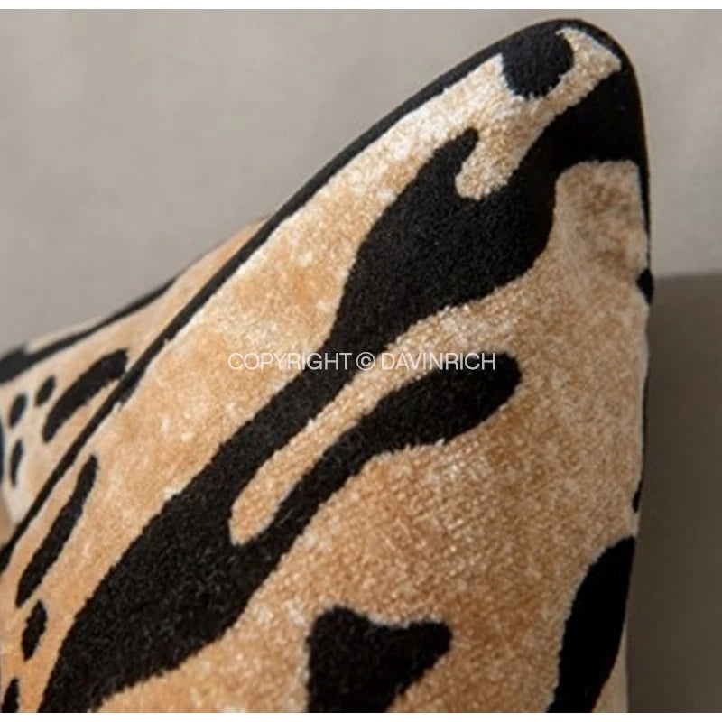 DAVINRICH Leopard Cheetah Dots Pattern Throw Pillow Covers Animal Skin Stripes Accent Cushion Case Modern Mediaeval Home Decor
