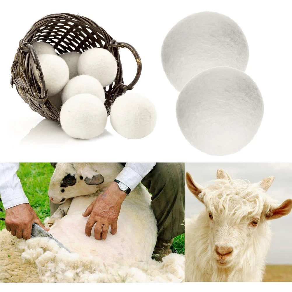 40-100pcs Laundry Balls Wrinkle Releasing Wool Pom-poms No Foam Natural Fabric Softener Handmade Deodorization Clothing Tools