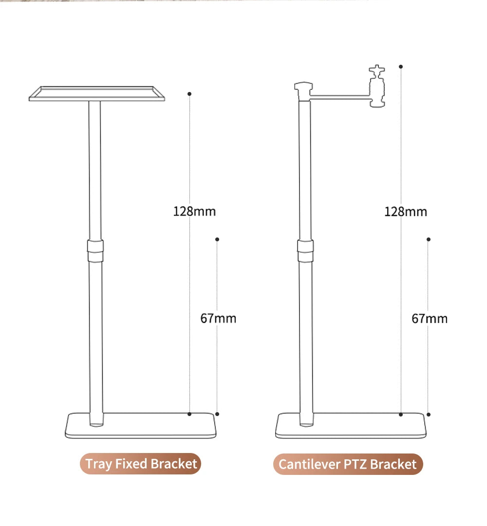 128cm/50Inch Floor Projector Support Stand Metal Holder Multi-angle Adjustable 360 PTZ Rotating Projector Bracket for Film Video