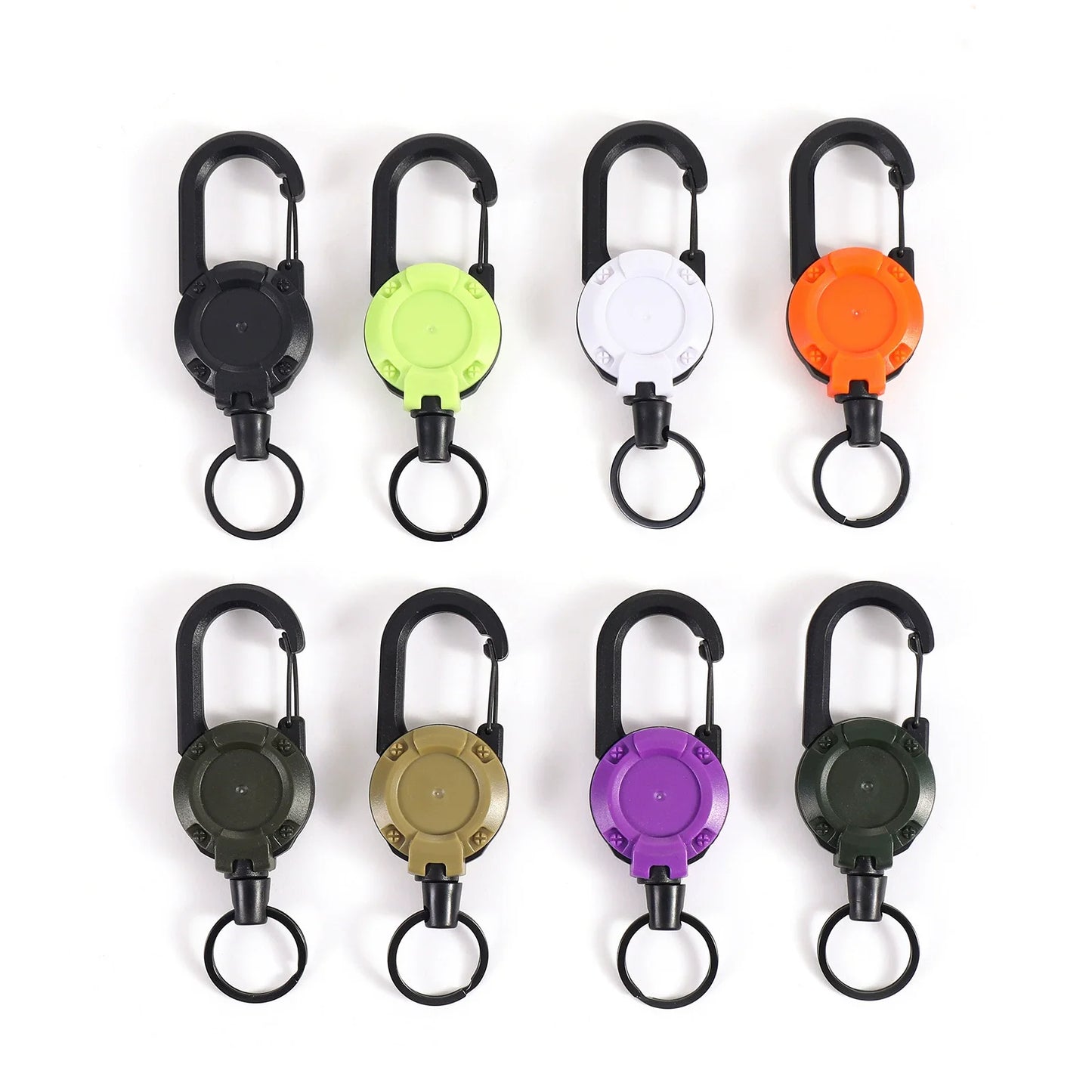 Heavy Duty Retractable Badge Reel Anti-theft Metal Easy-to-pull Buckle Rope Elastic Keychain Sporty Retractable Key Ring Tools