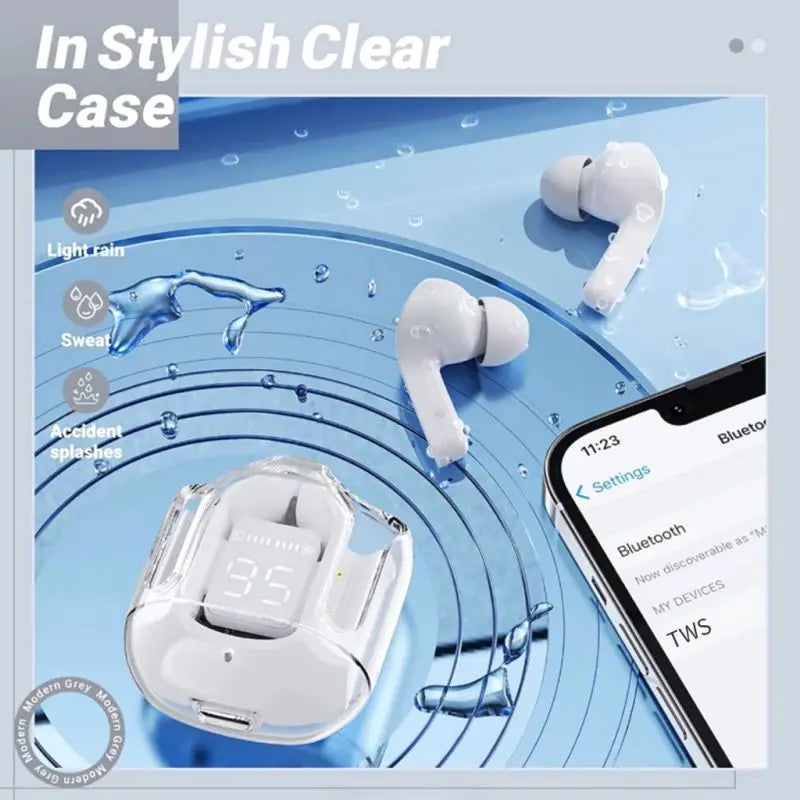 LED Display Smart Touch Fashion Wireless Headphone Bluetooth 5.3 HIFI Stereo Sports Earphone Low Latency Colorful Gaming Headset