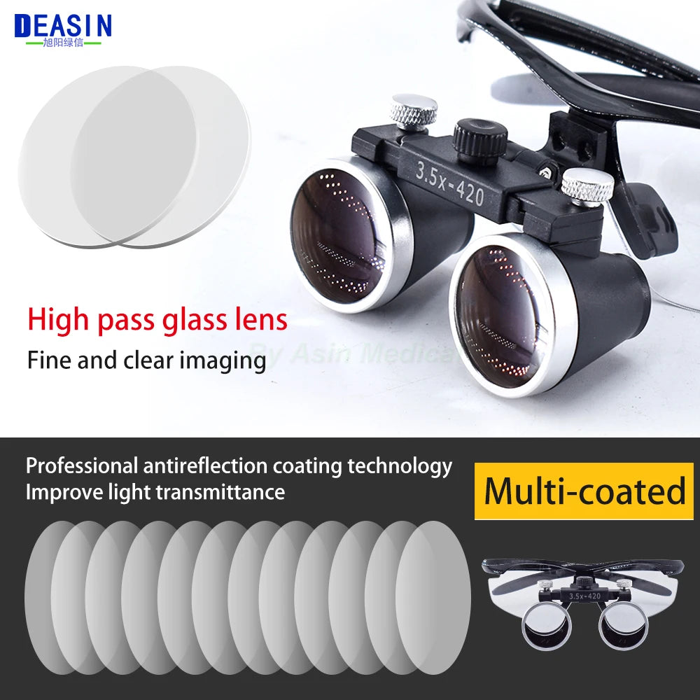 Dental Loupes Dental Magnifier Dental Lab Medical Loupes Magnification Binocular 2.5/3.5x Headlight Headlamp 3W/5W Seperately