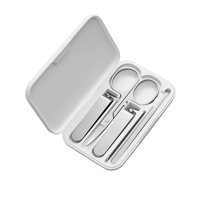 XIAOMI Mijia nail clipper five-piece set white high-quality stainless steel magnetic absorption simple five-piece set portable