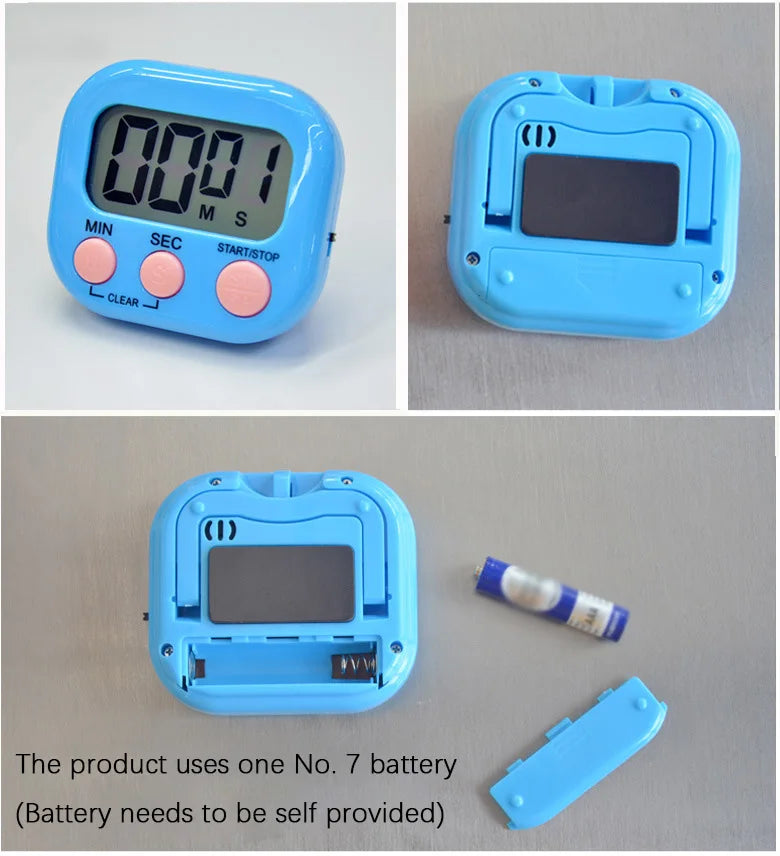 LED Display Counter Alarm Clock Manual Electronic Countdown Sports Magnetic Digital Timer Kitchen Cooking Shower Study Stopwatch