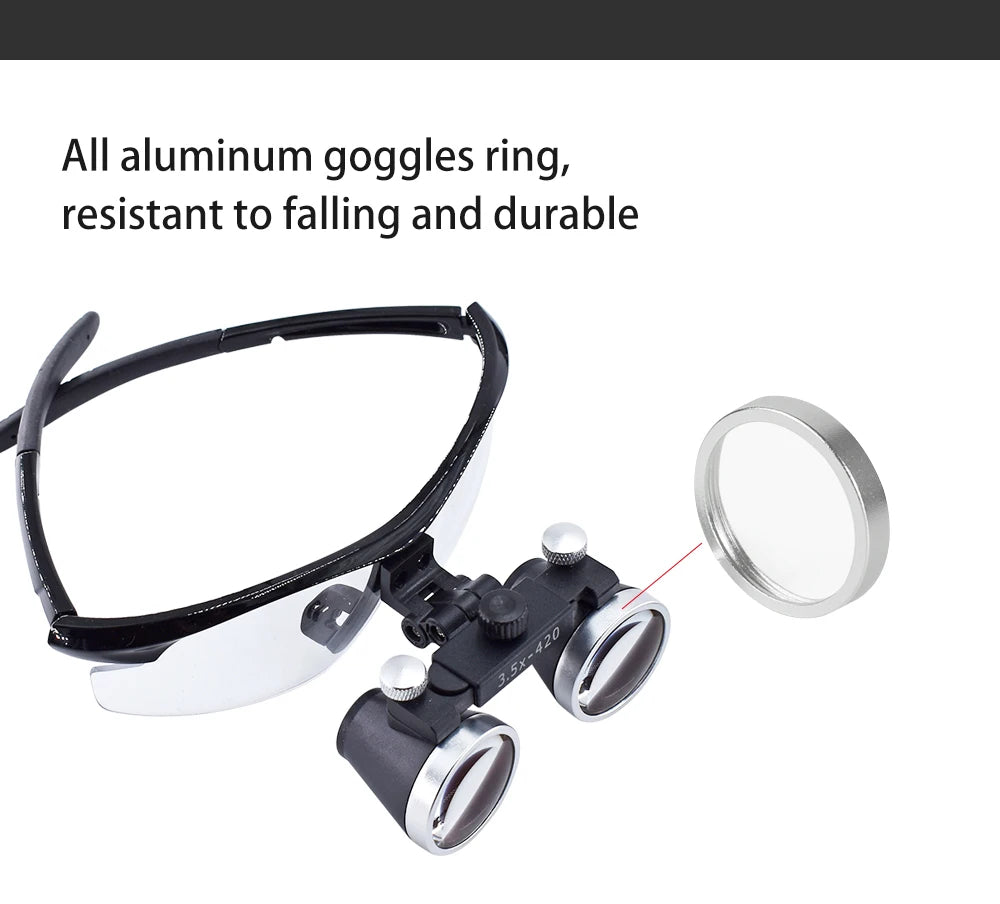 Dental Loupes Dental Magnifier Dental Lab Medical Loupes Magnification Binocular 2.5/3.5x Headlight Headlamp 3W/5W Seperately