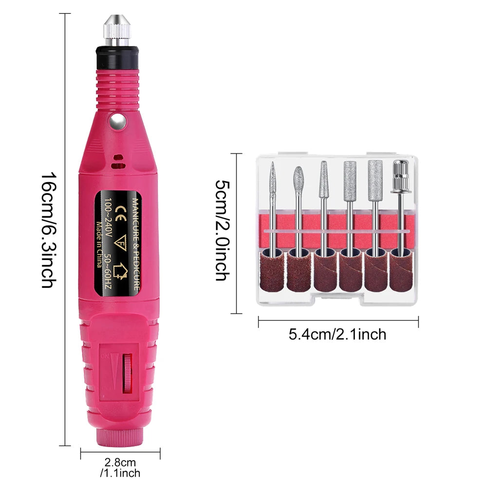 LULAA Strong Electric Nail Sander Nail Drill Machine Grinding Equipment Milling Cutter For Manicure Pedicure Polishing Tools