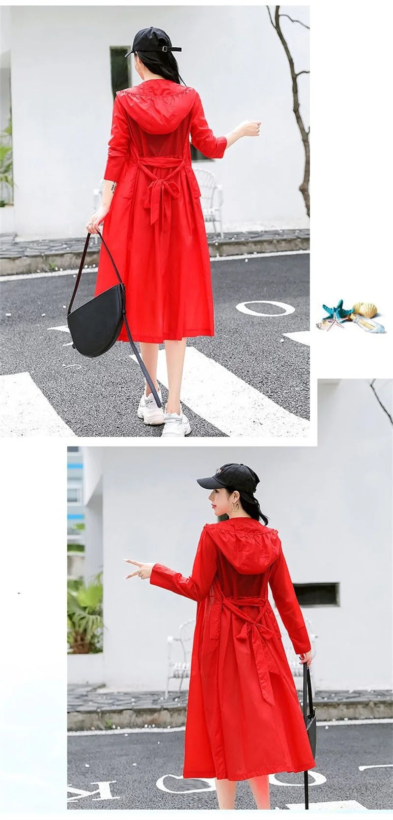 2025Spring Summer New Sunscreen Jacket Ladies Loose Hooded Windbreaker Western-Style Long Sun Protection Clothing Coat Women Top