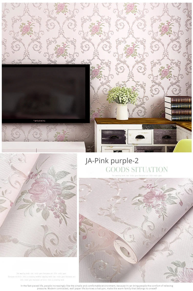 Floral Wallpaper Self-adhesive Warm Girl Bedroom 3d Thickening Wall Decoration Stickers Living Room Restaurant Sofa Background