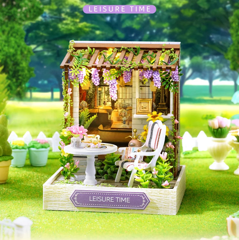 Mini Miniature Doll House DIY Small House Kit With Furniture Cover Making Room Toys Home Bedroom Decorations  Wooden DollHouse