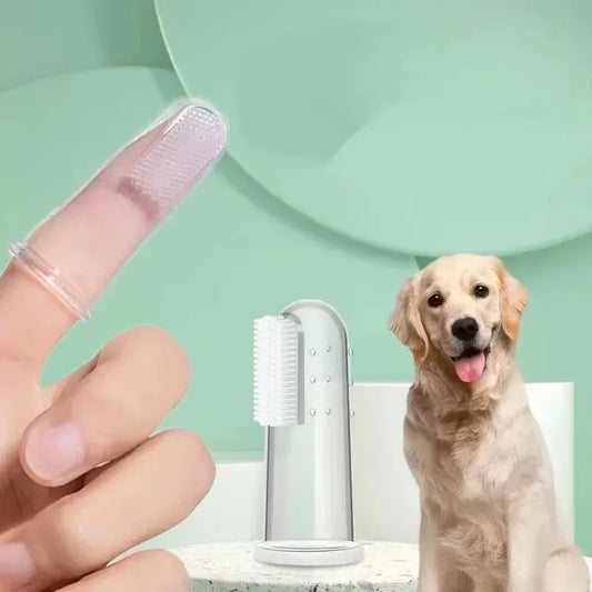 Hot Selling Soft Pet Finger Toothbrush Teddy Dog Brush Bad Breath Tartar Teeth Care Dog Cat Cleaning Supplies Soft Tooth Brush