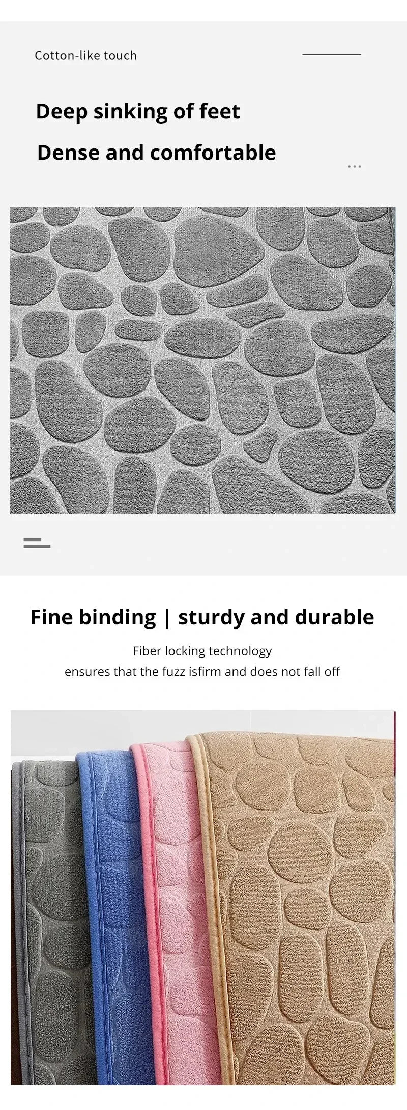 Mat Non Slip Carpets Cobblestone Embossed Bathroom Bath In Wash Basin Bathtub Side Floor Rug Shower Room Doormat Memory Foam