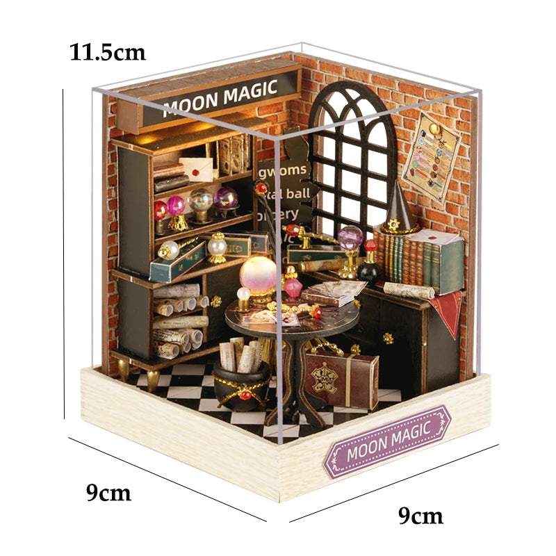 Wooden Miniature Doll House DIY Small House Kit 3D Puzzle Assemble Building Model Home Bedroom Decoration With Furniture Gifts