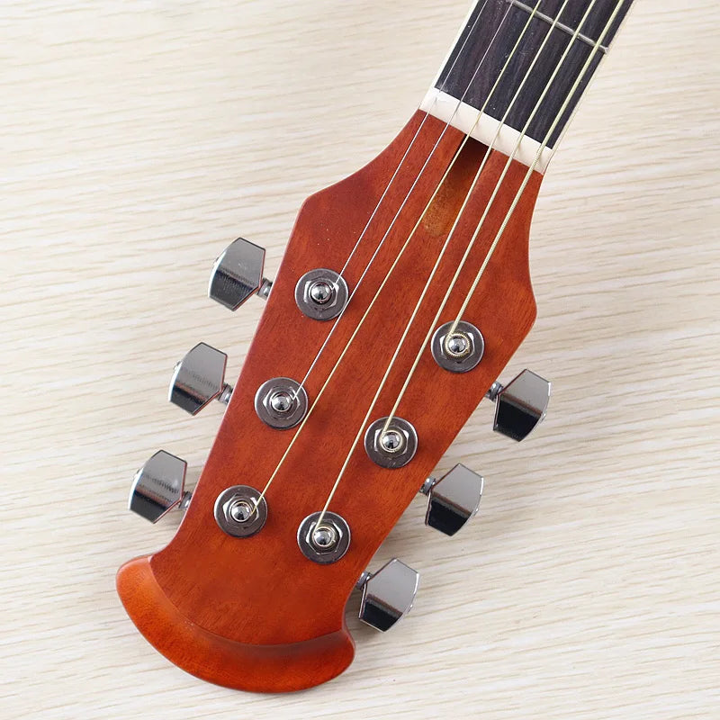Ovation Model 41 Inch Round Back Electric Acoustic Guitar Cutaway Design 6 Strings Folk Style With Pick Up