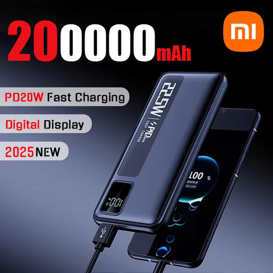 Xiaomi 200000mAh Large Capacity Super Fast Charging Power Bank Portable Charger Battery Pack Powerbank for iPhone Huawei Samsung