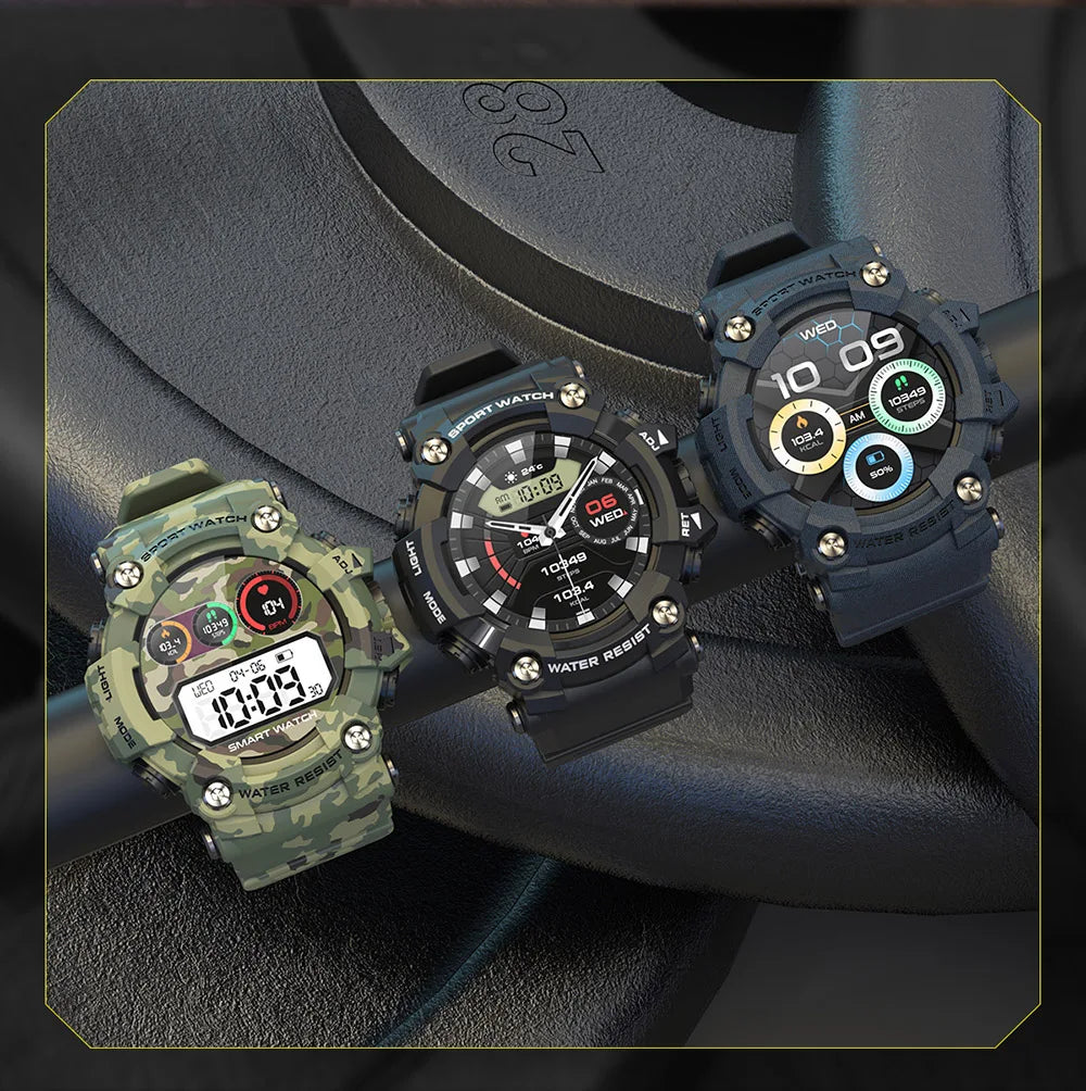 T6plus Compass Altitude Air Pressure Smart Watch  100+ Sport Mode Fitness Tracker Outdoor Military Smartwatch