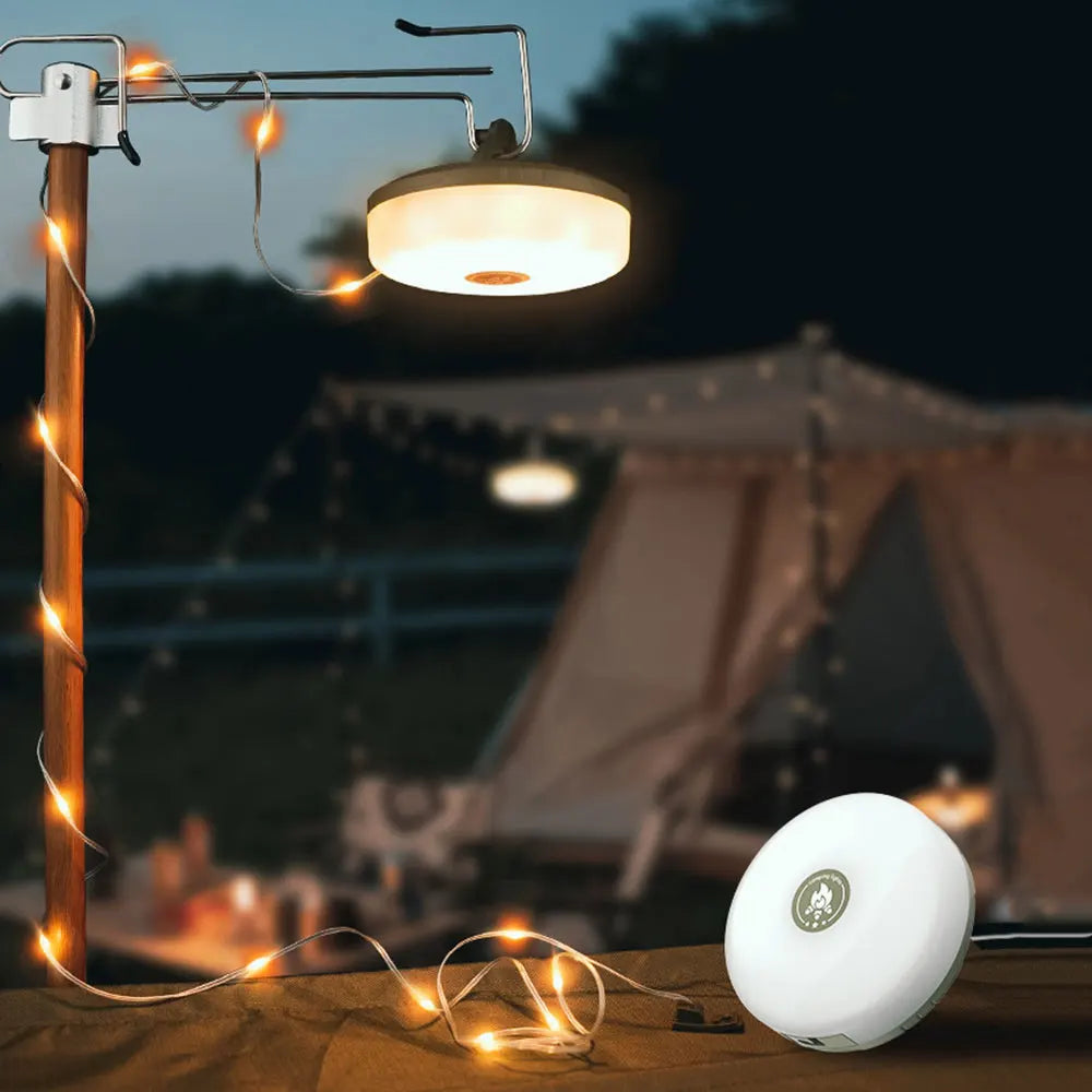 USB Rechargeable Camping Light Outdoor Tent Light XTE LED Flashlight with Magnet Hook 10 Meter Light Strip