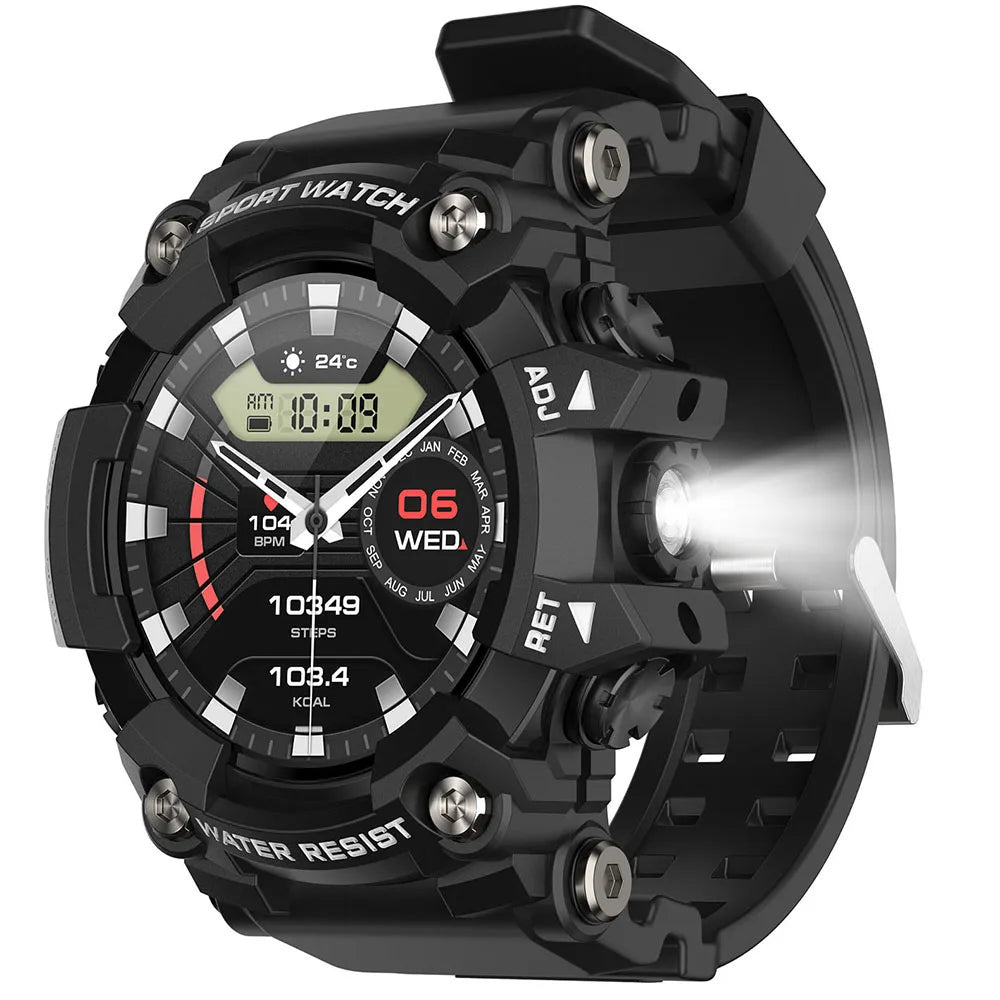 T6plus Compass Altitude Air Pressure Smart Watch  100+ Sport Mode Fitness Tracker Outdoor Military Smartwatch