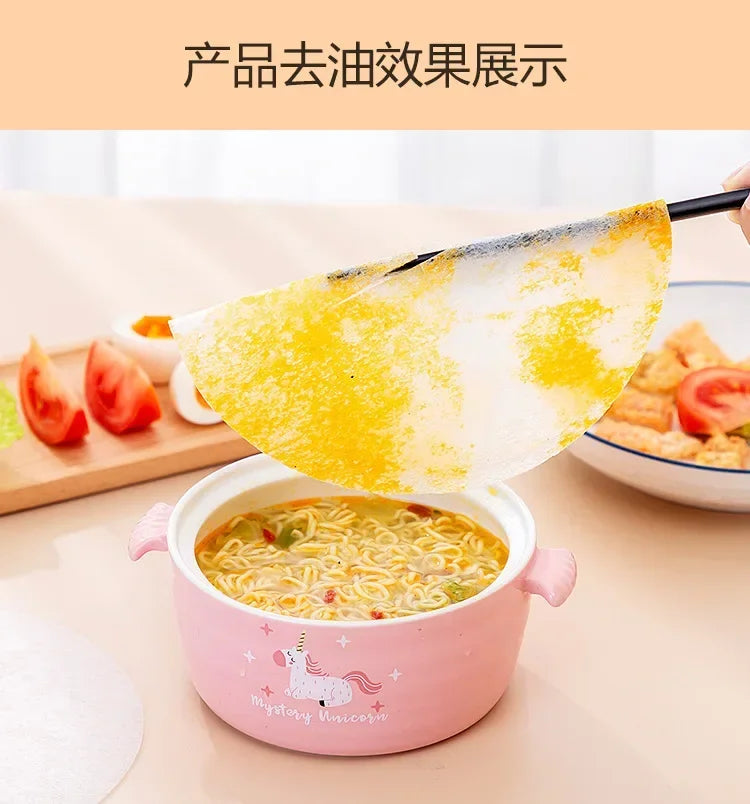 12/24/60pcs Disposable Soup Oil Absorbing Paper Food Soup Blotting Oil Health Filter Paper Food Grade Kitchen Gadgets Accessorie