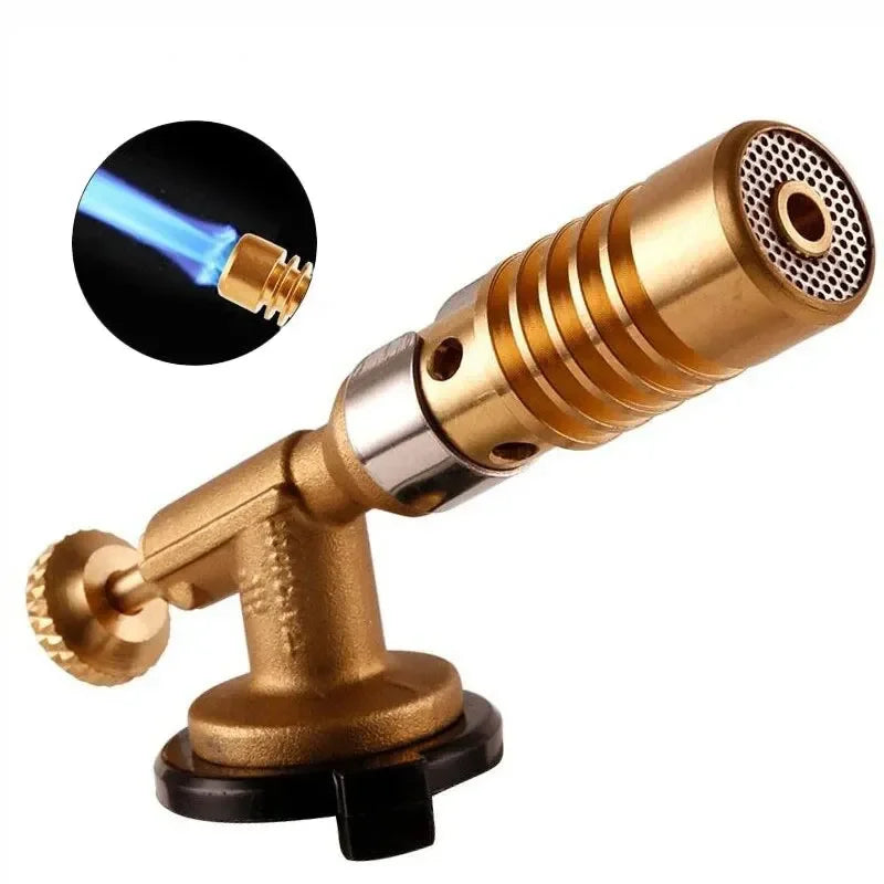 1set Picnic Barbecue Baking Cassette Stove Double-tube Spray Gun All-copper Flame Outdoor Barbecue Igniter Welding Gun Nozzle