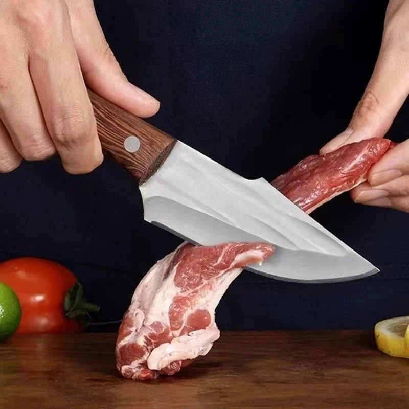 Kitchen Knives Meat Cleaver Slicing Fish Fruit Vegetables Butcher Boning Knife Wooden Handle Stainless Steel Chef Barbecue Knife