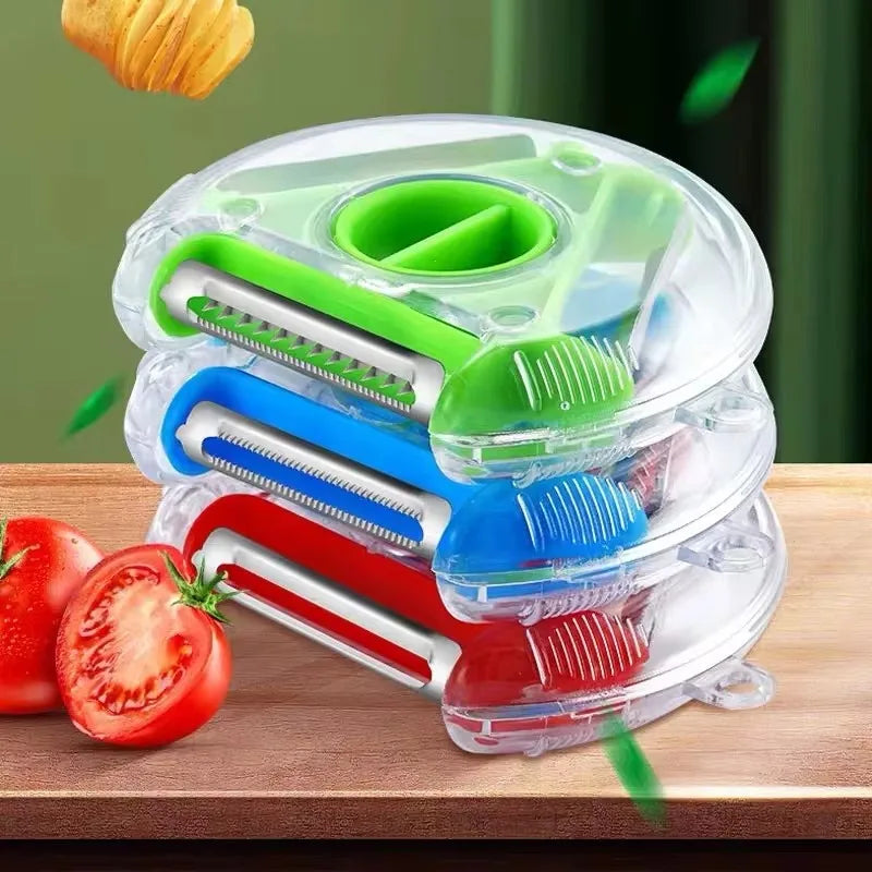 1/3Pcs 3 In 1 Multifunctional Peeler Magic Trio Peeler Set Slicer Shredder Julienne Cutter Peel Blade Zester Grater Kitchen Tool
