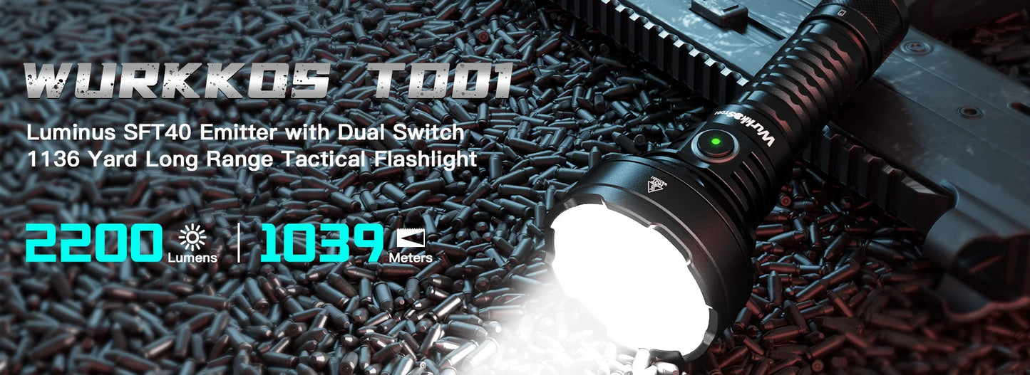 Wurkkos DL40 Scuba Diving Lamp 26650 Ultra Powerful Flashlight 5000LM 4*LH351D LED Work Light IPX-8 Underwater Fishing Lantern