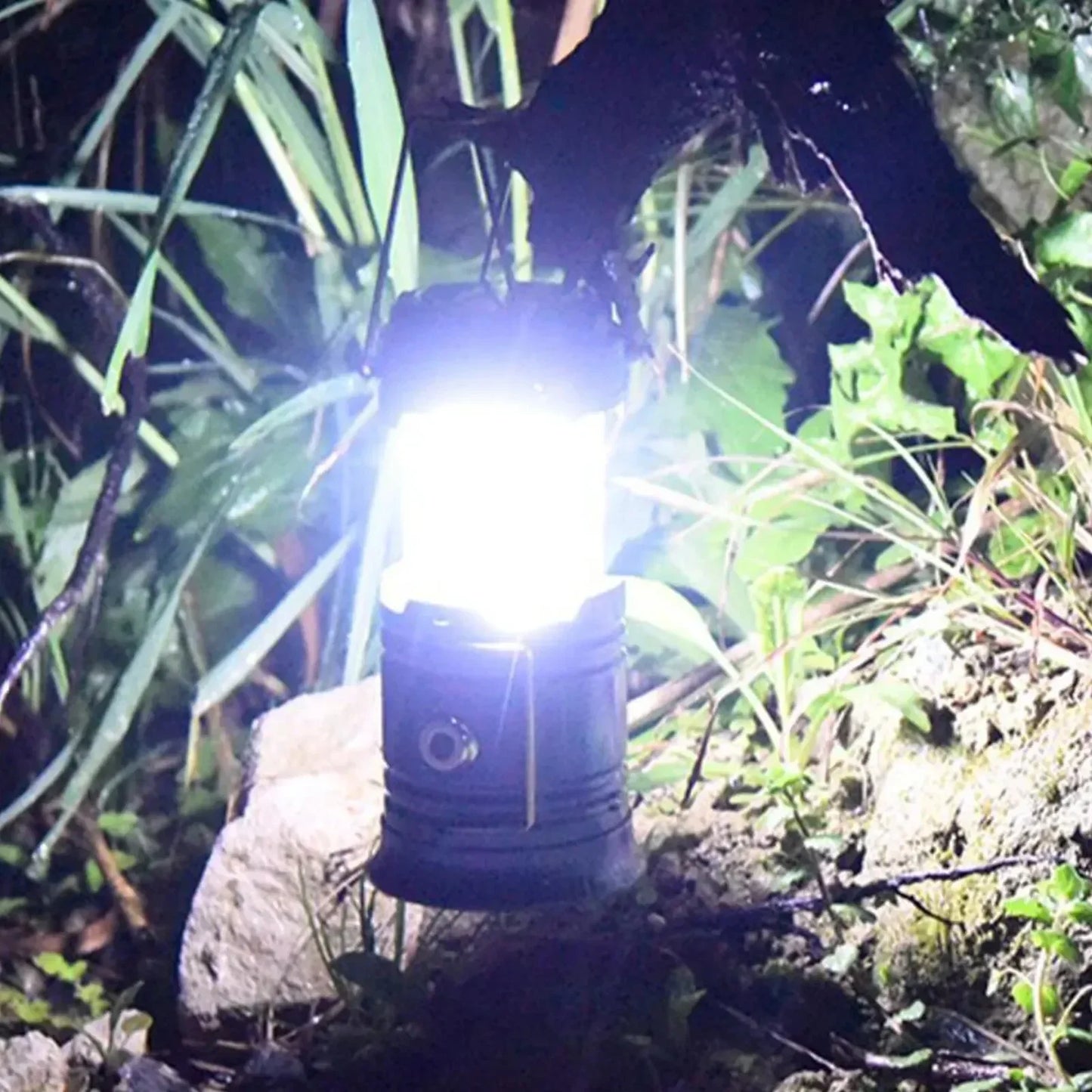 Solar Portable Lantern LED Flashlight Telescopic Torch Outdoor Camping Light Tent Lamp USB Rechargeable Emergency Work Light