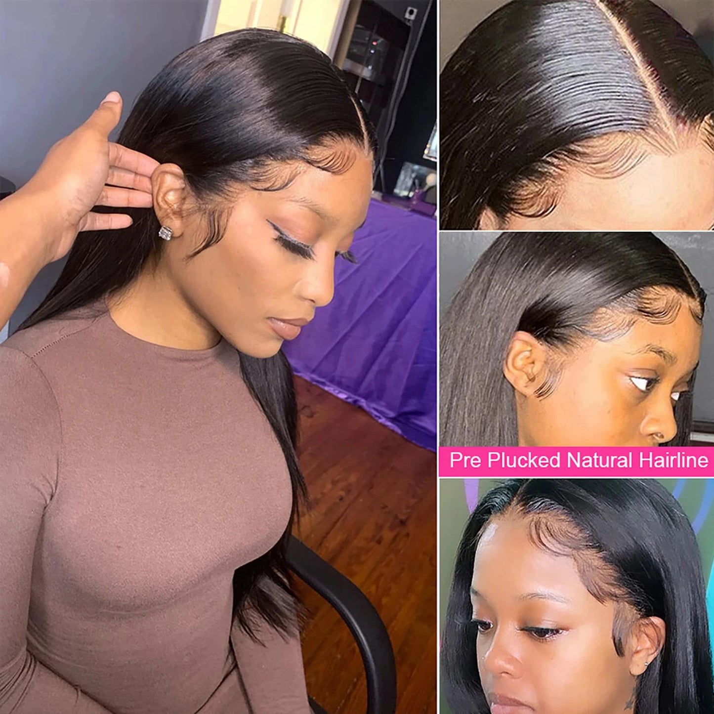 Bone Straight 38 Inch 13x4 Lace Front Wig Human Hair Wigs 250Densit HD Transparent Lace 13x6 Brazilian Human Hair Wigs For Women