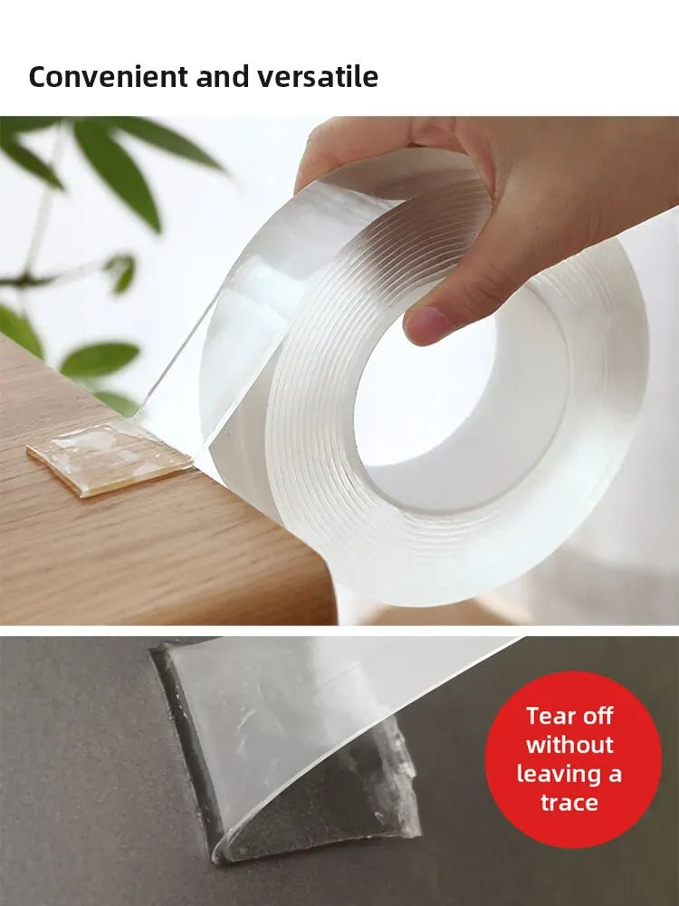 Nano Double Sided Tape Transparent Waterproof Strong Tape Reusable Nano Tape Kitchen Bathroom Home Decoration