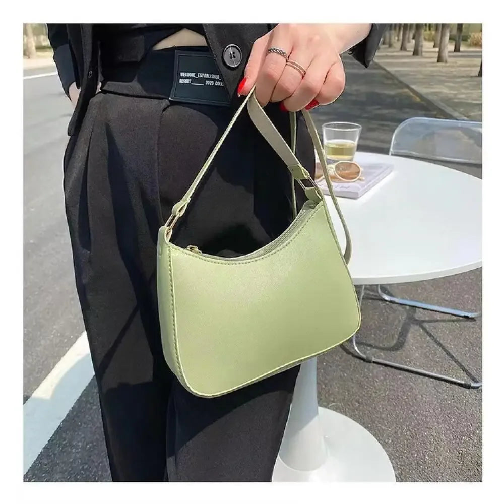 PU New Ladies Fashion Handbag Retro Pure Color Macaron Small Square Bag Hundreds of Shoulder Bags Casual Women's Bags
