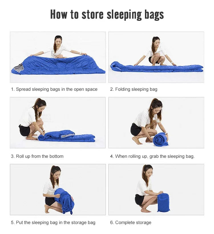 PACOONE Camping Sleeping Bag Lightweight 4 Season Warm Envelope Backpacking Outdoor Mummy Cotton Winter Sleeping Bag