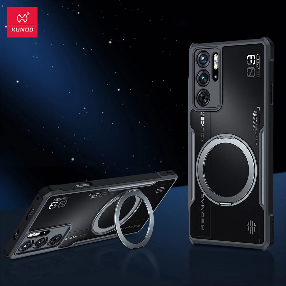 Xundd Magnetic Case For Nubia Red Magic 9 Pro 9S Pro Plus Case,Airbag Shockproof Shell Camera Protection 360 Rotation Stand Case