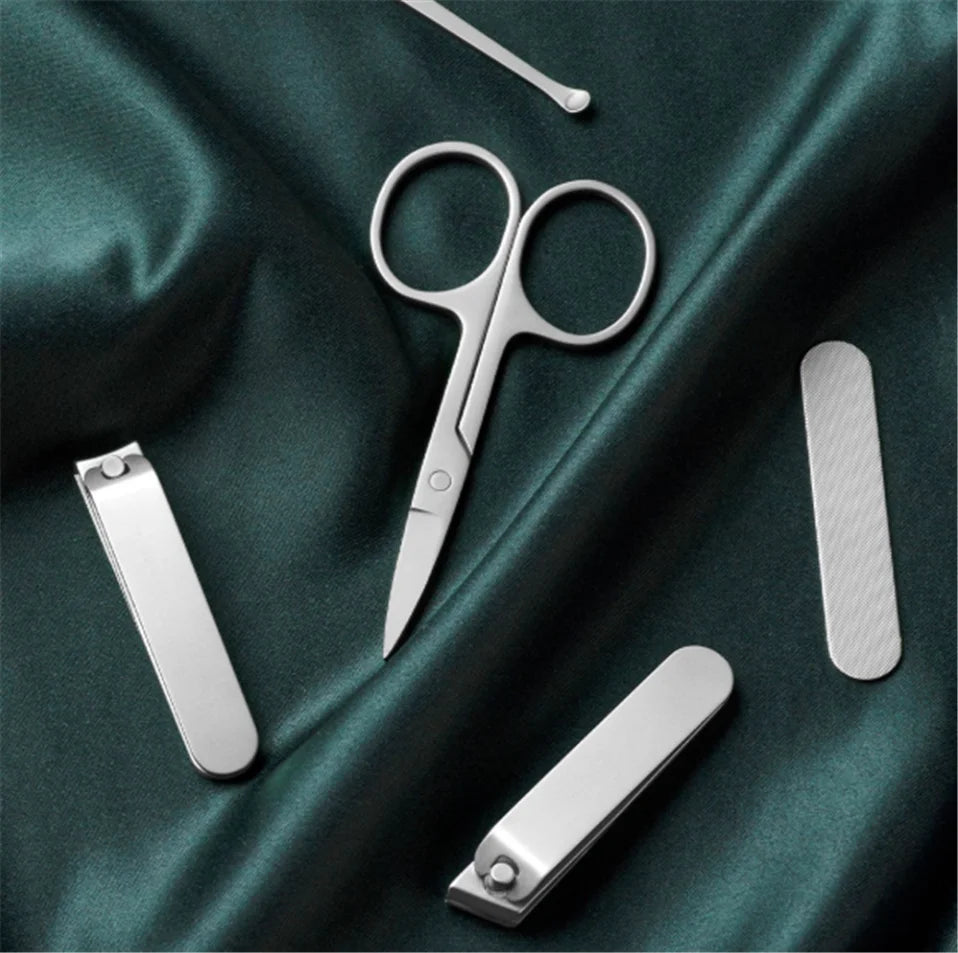XIAOMI Mijia nail clipper five-piece set white high-quality stainless steel magnetic absorption simple five-piece set portable