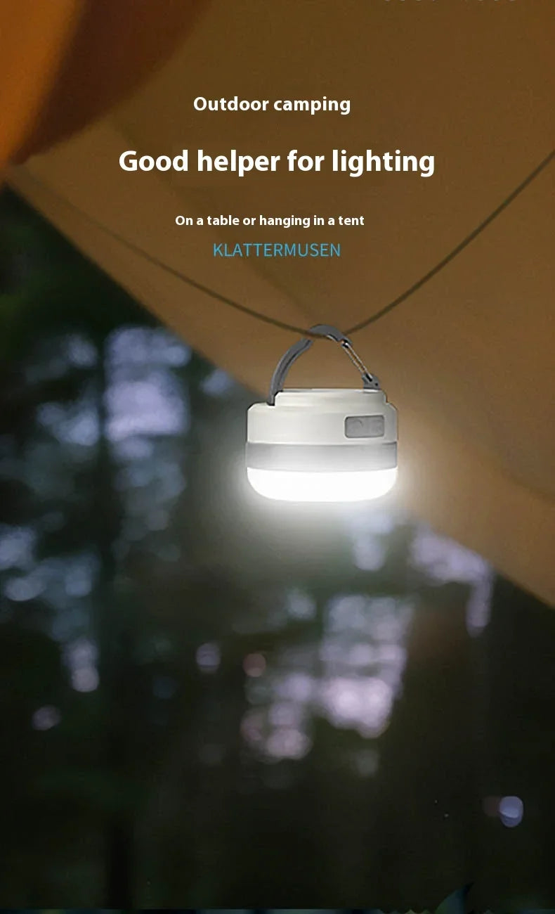 Rechargeable Camping Tent Light - LED Portable Lantern Flashlight with 6 Light Modes, Hanging Hook Buit-in Battery