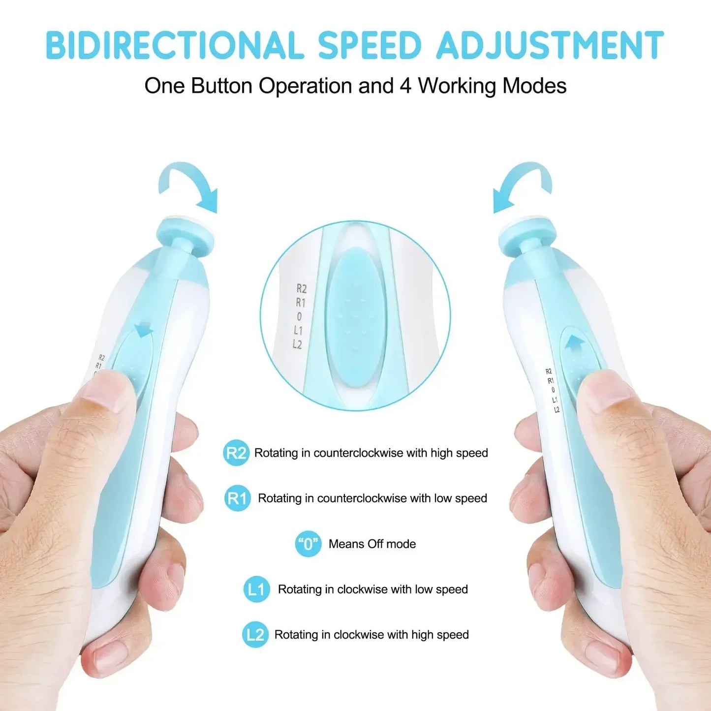 6 in 1 Safety Cutter Clipper for Toes Fingers Baby Nail Trimmer Electric No Sharp Claws Hurt Newborn Nail File Kit Manicure Set