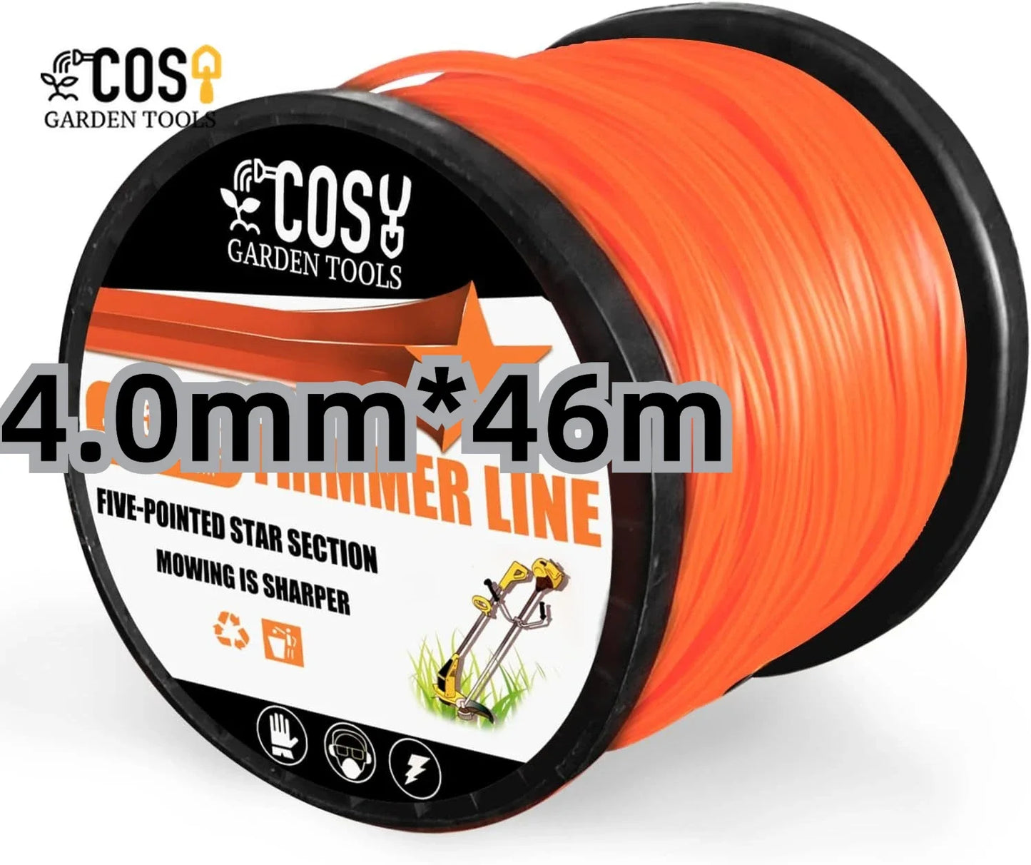 2.7mmx100m Brush Cutter Sharp Rope Grass Mower Pentagram Nylon Mowing Trimmer Line Trimmer Head String Grass Trimmer Roll Line